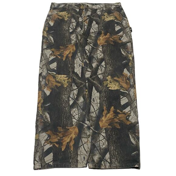 Vintage Carhartt Realtree Hardwood Camo B158 CMO Dungaree Fit Pants Jeans 42x32 - Picture 1 of 8